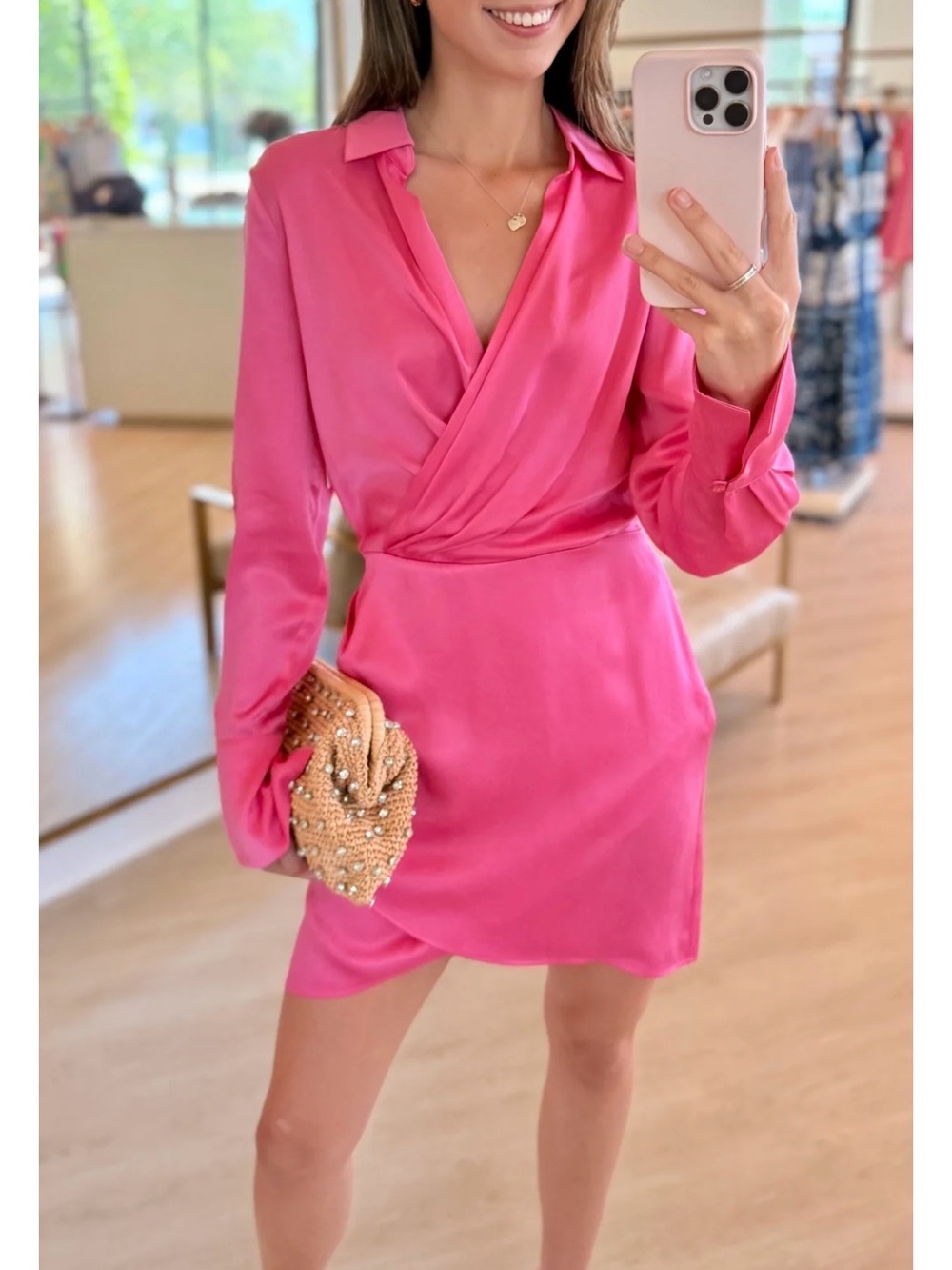 NWT Favorite Daughter Hot Pink Flamingo The Dinner Party Dress